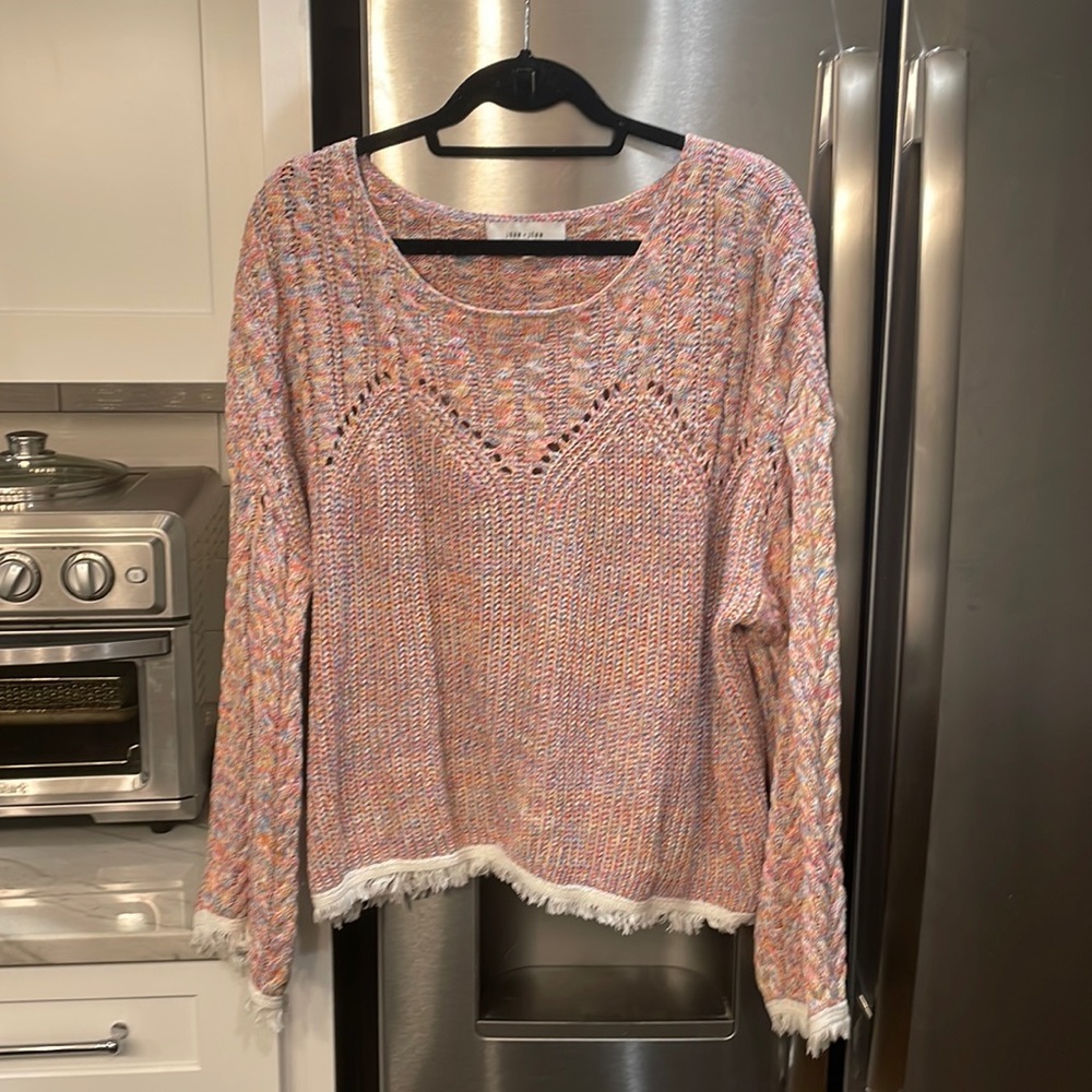 John + Jenn fringe cotton sweater